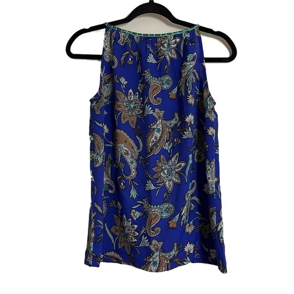 LOFT by ANN TAYLOR Women’s Petite Blue Paisley Halter Tank Top - Small Petite - Picture 5 of 11